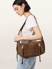 AllSaints Brown Jean Rey Suede Shoulder - Image 7 of 7