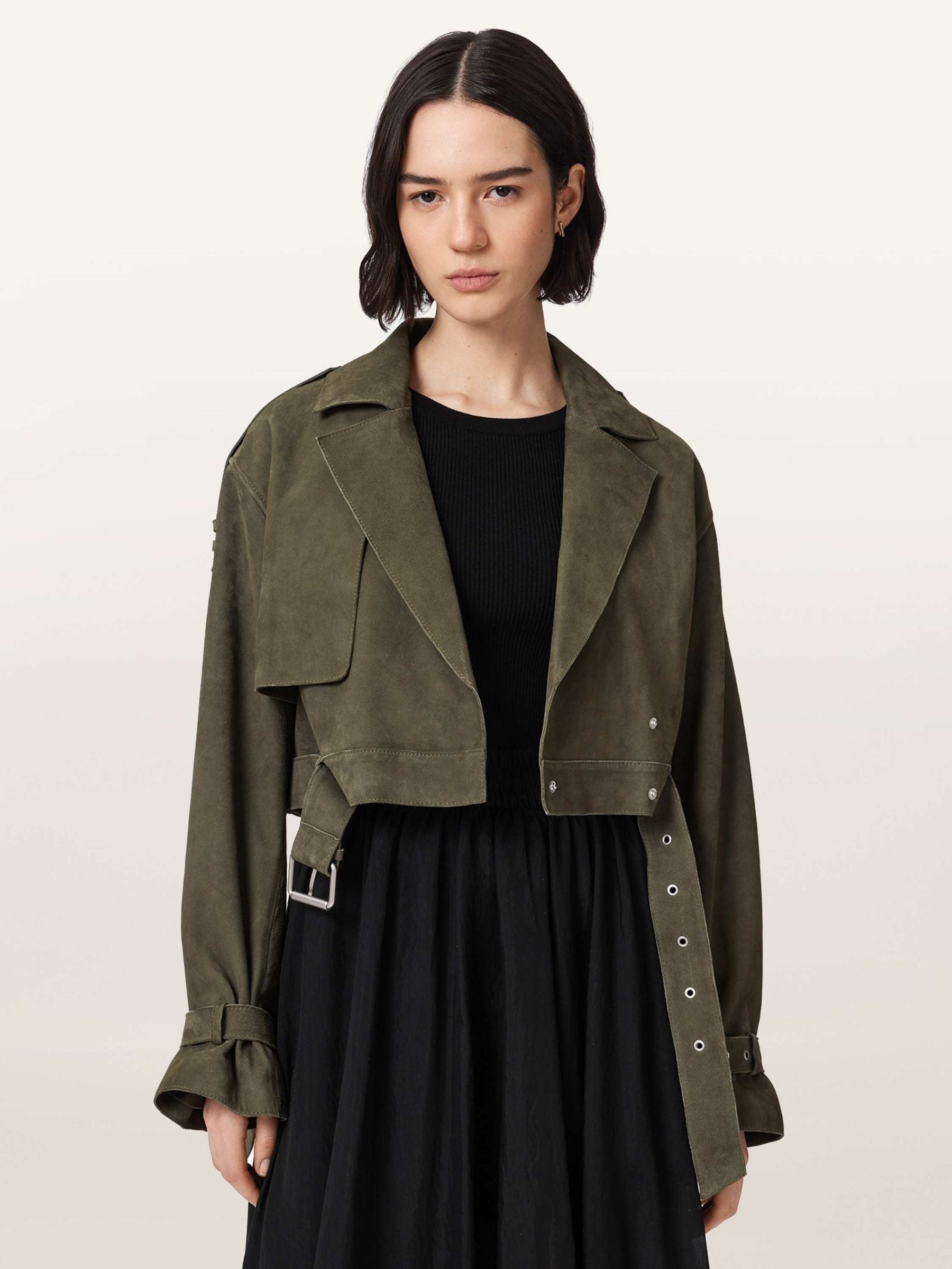 Buy AllSaints Green Ophelia Suede Jacket from Next USA