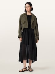 AllSaints Green Ophelia Suede Jacket - Image 2 of 7