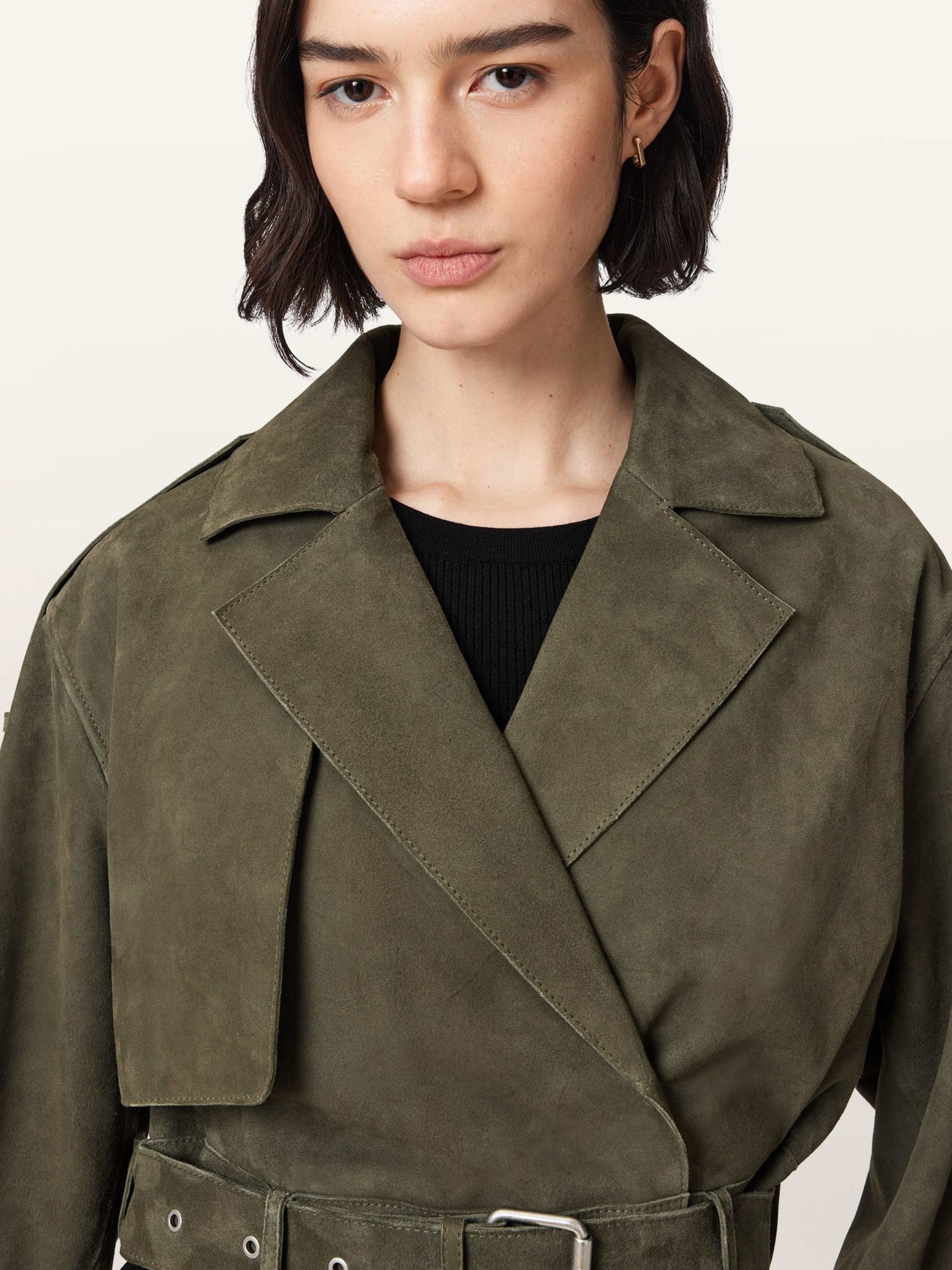 Buy AllSaints Green Ophelia Suede Jacket from Next USA