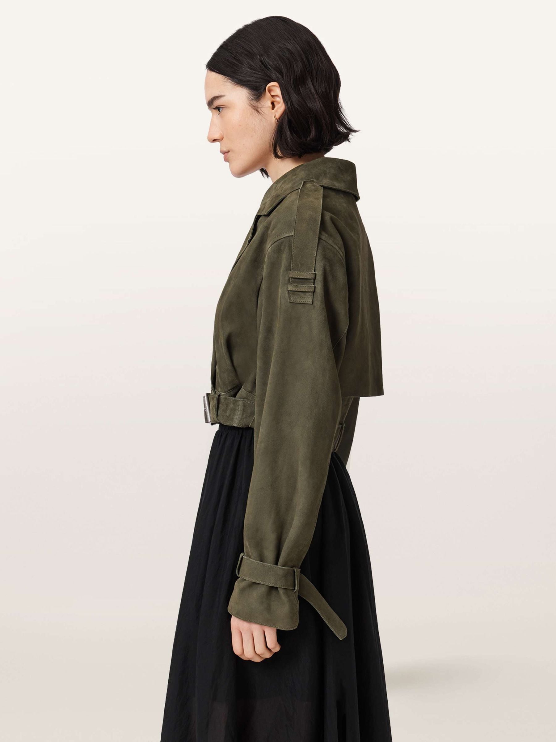 Buy AllSaints Green Ophelia Suede Jacket from Next USA