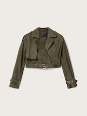 AllSaints Green Ophelia Suede Jacket - Image 7 of 7