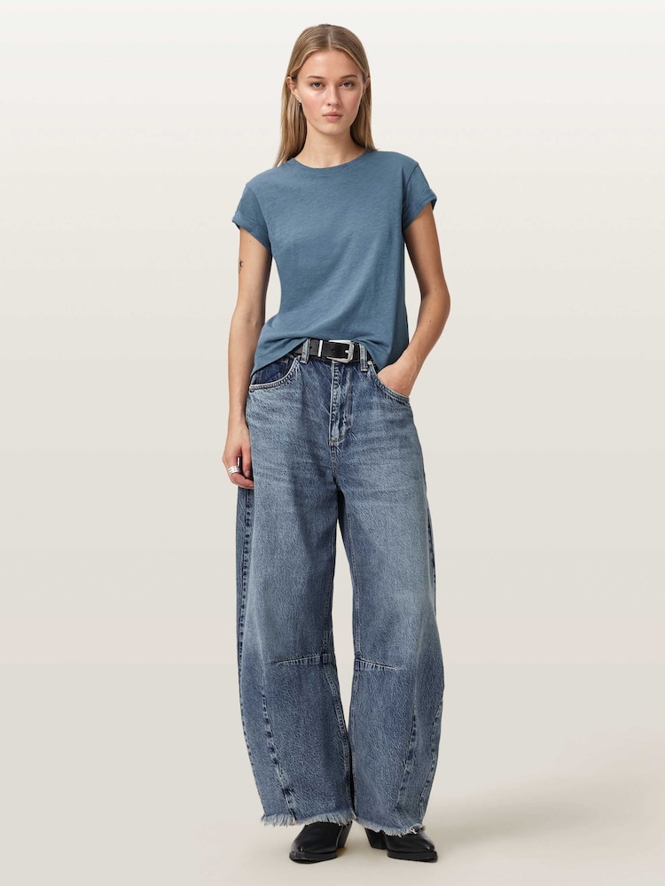 AllSaints Blue Anna T-Shirt - Image 2 of 7 AllSaints Blue Anna T-Shirt - Image 2 of 7