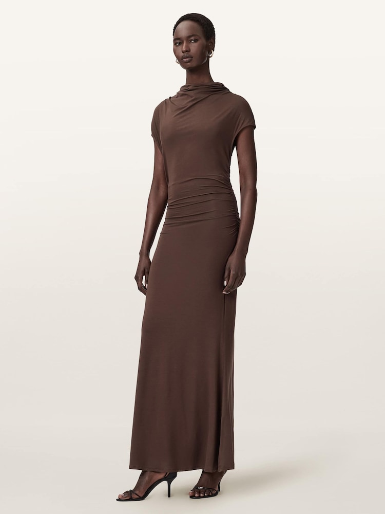 AllSaints Brown Selena Dress - Image 2 of 7