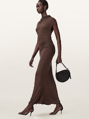 AllSaints Brown Selena Dress - Image 5 of 7
