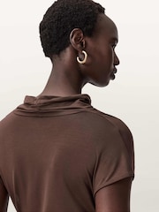 AllSaints Brown Selena Dress - Image 6 of 7