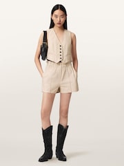 AllSaints Cream Fran Short - Image 3 of 8