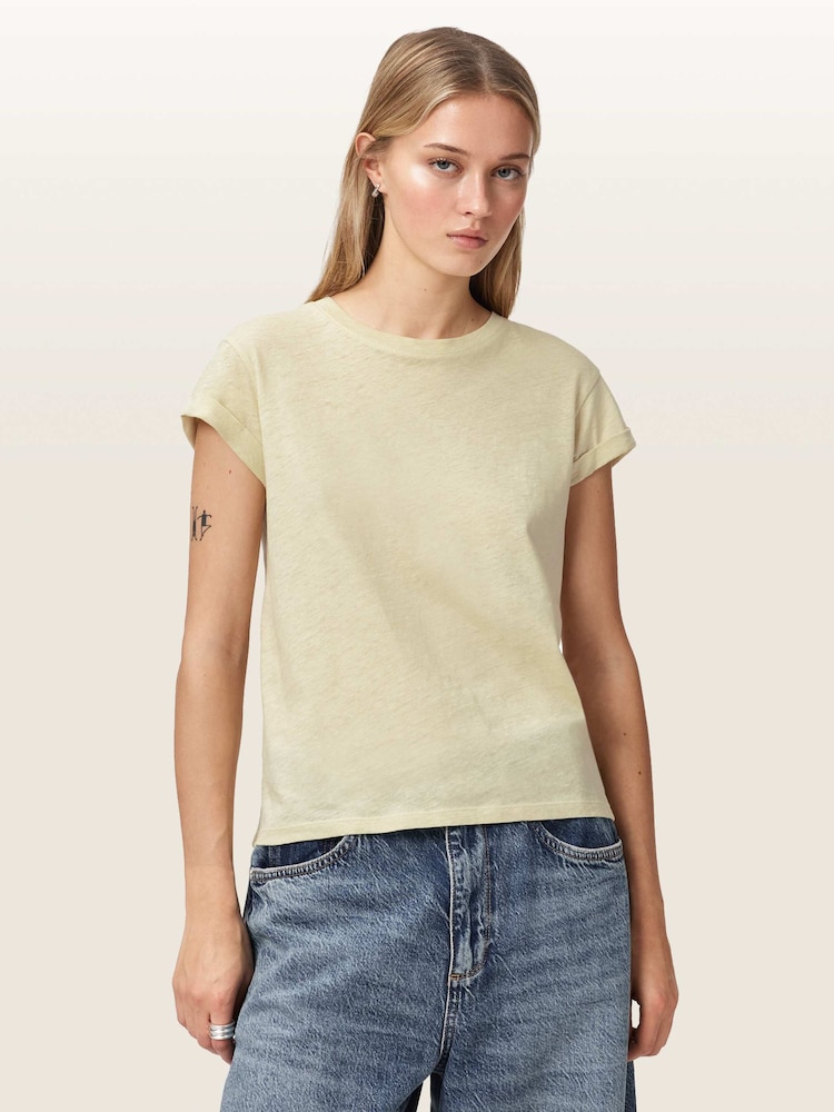 AllSaints Cream Anna T-Shirts - Image 1 of 7 AllSaints Cream Anna T-Shirts - Image 1 of 7