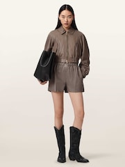 AllSaints Brown Fran Shorts - Image 1 of 8