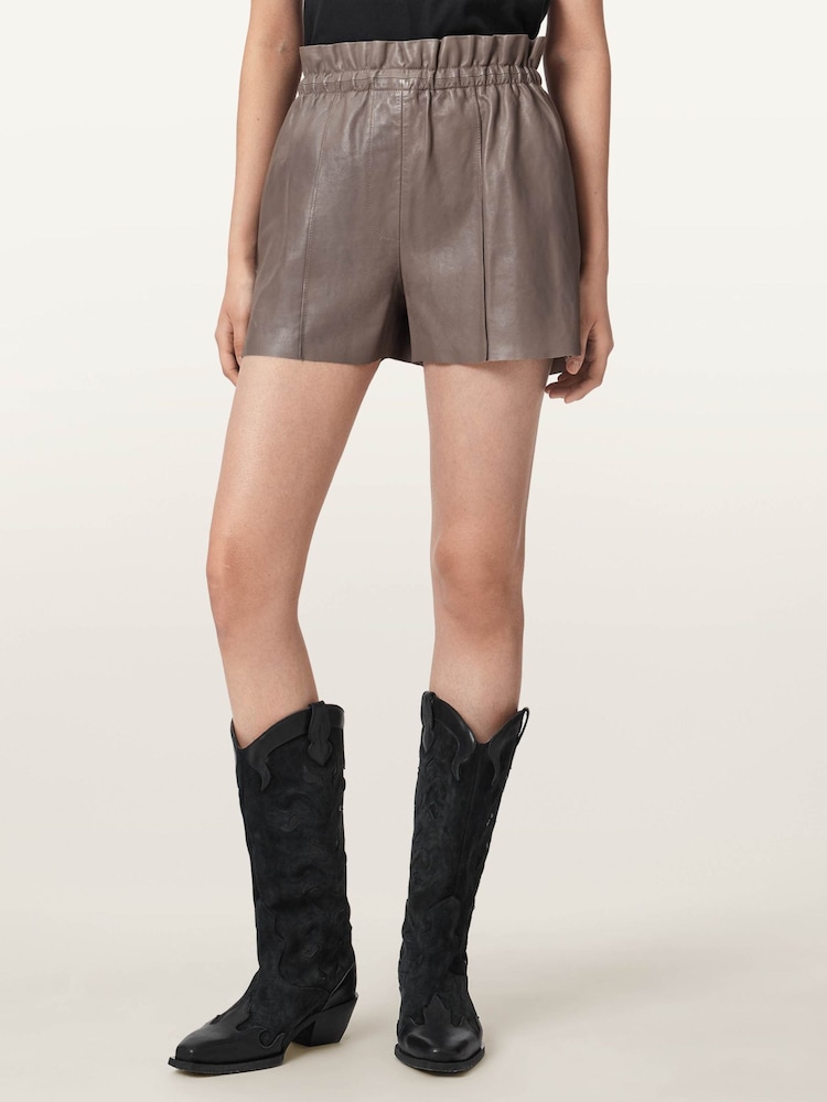 AllSaints Brown Fran Shorts - Image 2 of 8 AllSaints Brown Fran Shorts - Image 2 of 8