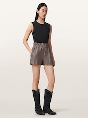 AllSaints Brown Fran Shorts - Image 3 of 8