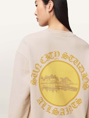 AllSaints Cream Sun City Etta Sweatshirt - Image 6 of 9