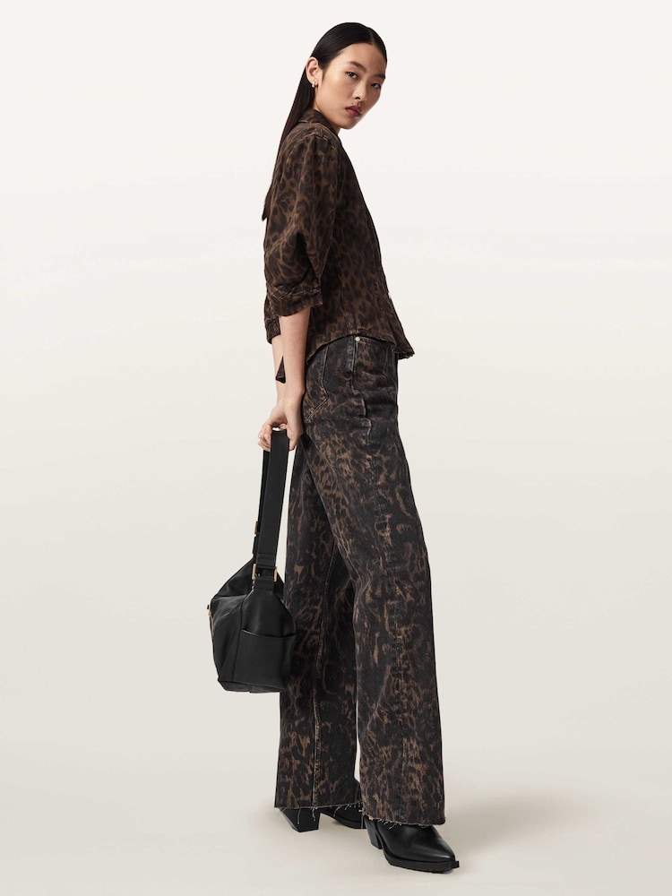 AllSaints Brown Nancy Denim Shirt - Image 2 of 8 AllSaints Brown Nancy Denim Shirt - Image 2 of 8