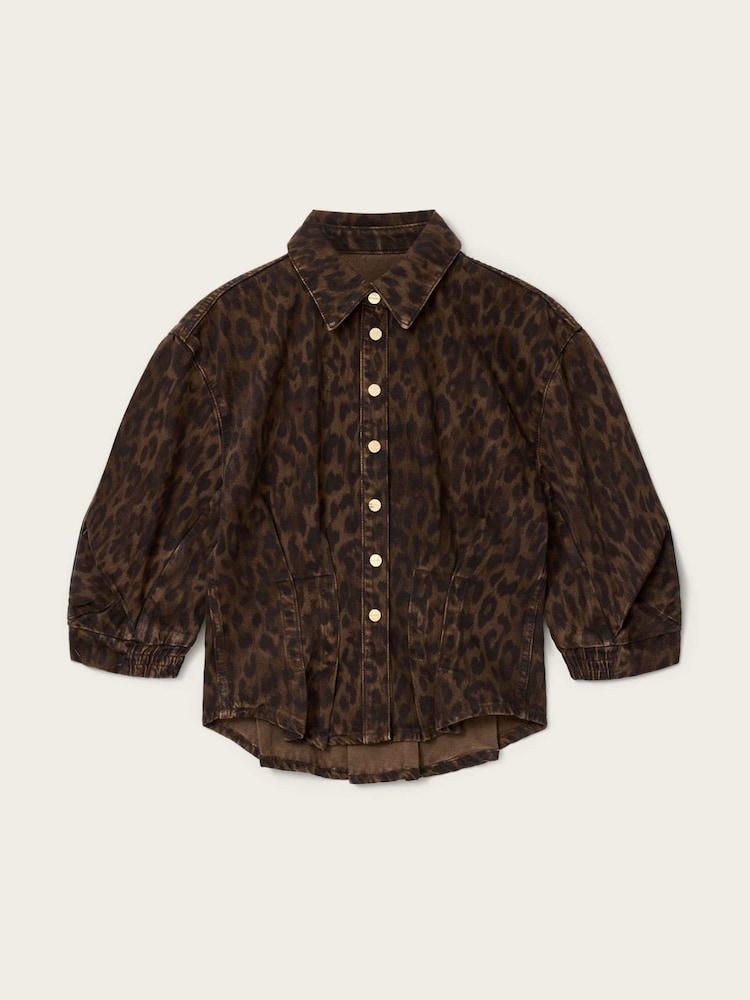 AllSaints Brown Nancy Denim Shirt - Image 8 of 8 AllSaints Brown Nancy Denim Shirt - Image 8 of 8