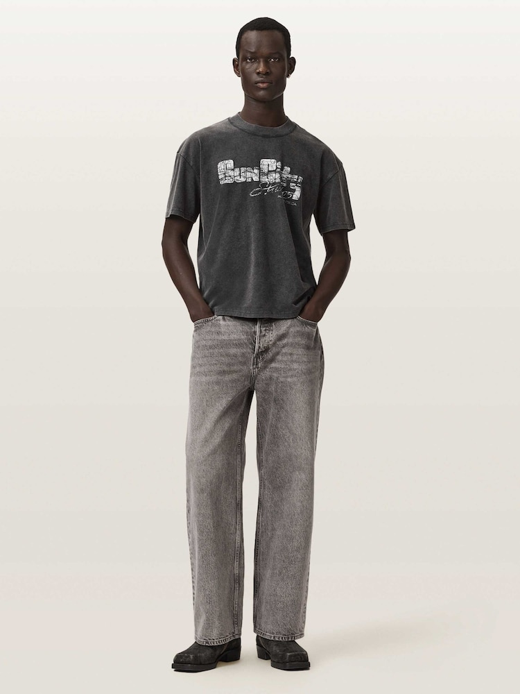 AllSaints Black Sun City Short Sleeve Crew Neck T-Shirt - Image 2 of 6