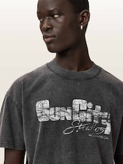 AllSaints Black Sun City Short Sleeve Crew Neck T-Shirt - Image 3 of 6