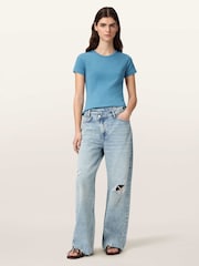 AllSaints Blue Stevie T-Shirt - Image 2 of 6