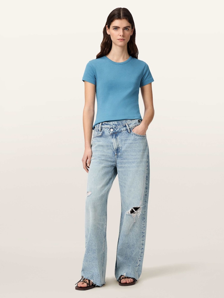 AllSaints Blue Stevie T-Shirt - Image 2 of 6