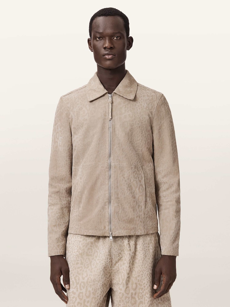 AllSaints Brown Hockley Suede Jacket - Image 1 of 6 AllSaints Brown Hockley Suede Jacket - Image 1 of 6