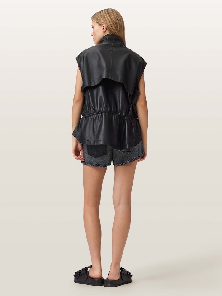 AllSaints Black Tyler Shorts - Image 2 of 7