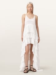 AllSaints White Cavarly Crepe Dress - Image 1 of 6