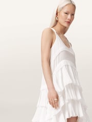 AllSaints White Cavarly Crepe Dress - Image 4 of 6