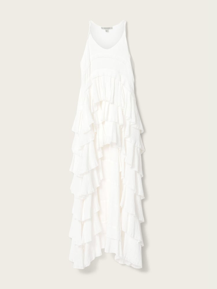 AllSaints White Cavarly Crepe Dress - Image 6 of 6 AllSaints White Cavarly Crepe Dress - Image 6 of 6