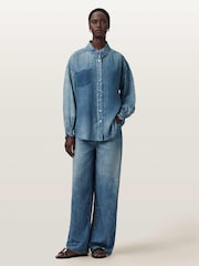 AllSaints Blue Charli Shirt - Image 2 of 7