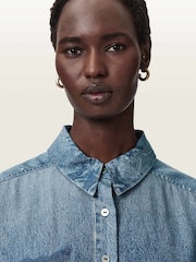 AllSaints Blue Charli Shirt - Image 3 of 7