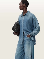 AllSaints Blue Charli Shirt - Image 4 of 7