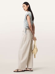 AllSaints Blue Mira Satin T-Shirt - Image 4 of 6