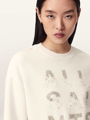 AllSaints White Stacks Separo Sweatshirt - Image 4 of 8