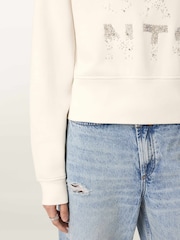 AllSaints White Stacks Separo Sweatshirt - Image 5 of 8