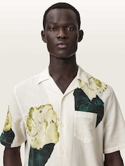 AllSaints Cream Nouvelle Short Sleeve Shirt - Image 3 of 7