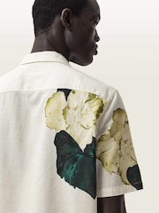 AllSaints Cream Nouvelle Short Sleeve Shirt - Image 4 of 7