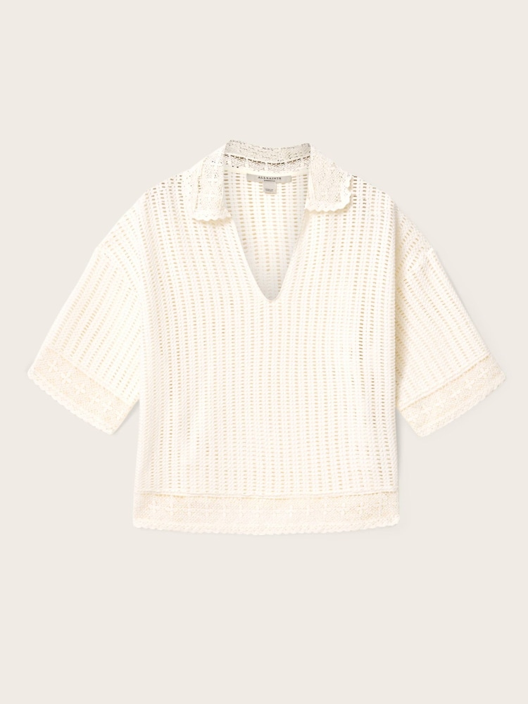 AllSaints White Elma Crochet Top - Image 5 of 5