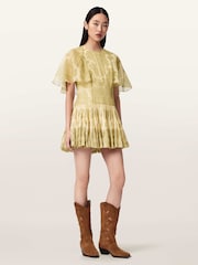 AllSaints Green Yanna Dress - Image 2 of 6
