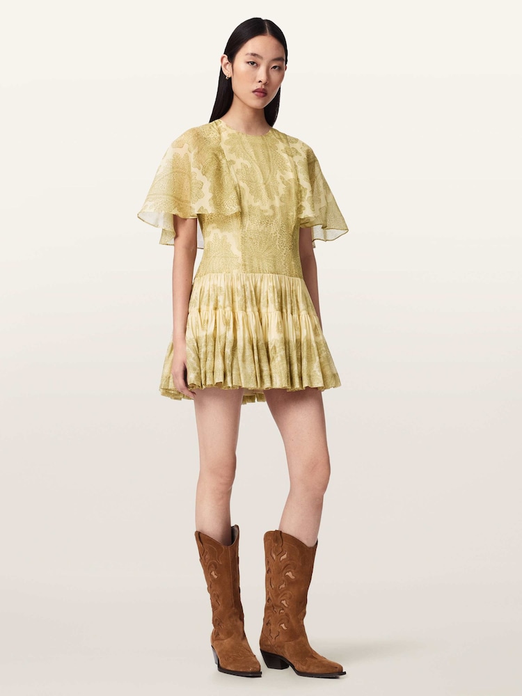 AllSaints Green Yanna Dress - Image 2 of 6