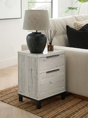 Grey Bronx Oak Effect Side Table - Image 1 of 7