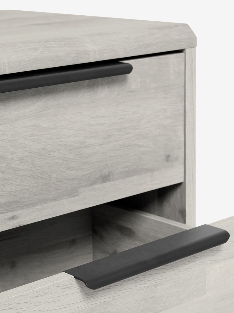 Grey Bronx Oak Effect Side Table - Image 7 of 7