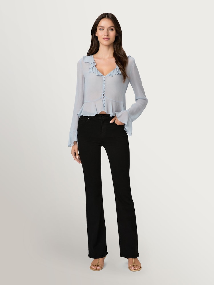 Paige Black Shadow High Rise Laurel Canyon Jeans 32 inch - Image 1 of 6 Paige Black Shadow High Rise Laurel Canyon Jeans 32 inch - Image 1 of 6