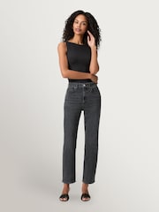 Paige Skyline Fog Stevie Ankle High Rise Cropped Straight Leg Jeans - Image 1 of 6