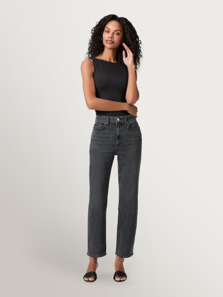 Paige Skyline Fog Stevie Ankle High Rise Cropped Straight Leg Jeans - Image 1 of 6 Paige Skyline Fog Stevie Ankle High Rise Cropped Straight Leg Jeans - Image 1 of 6