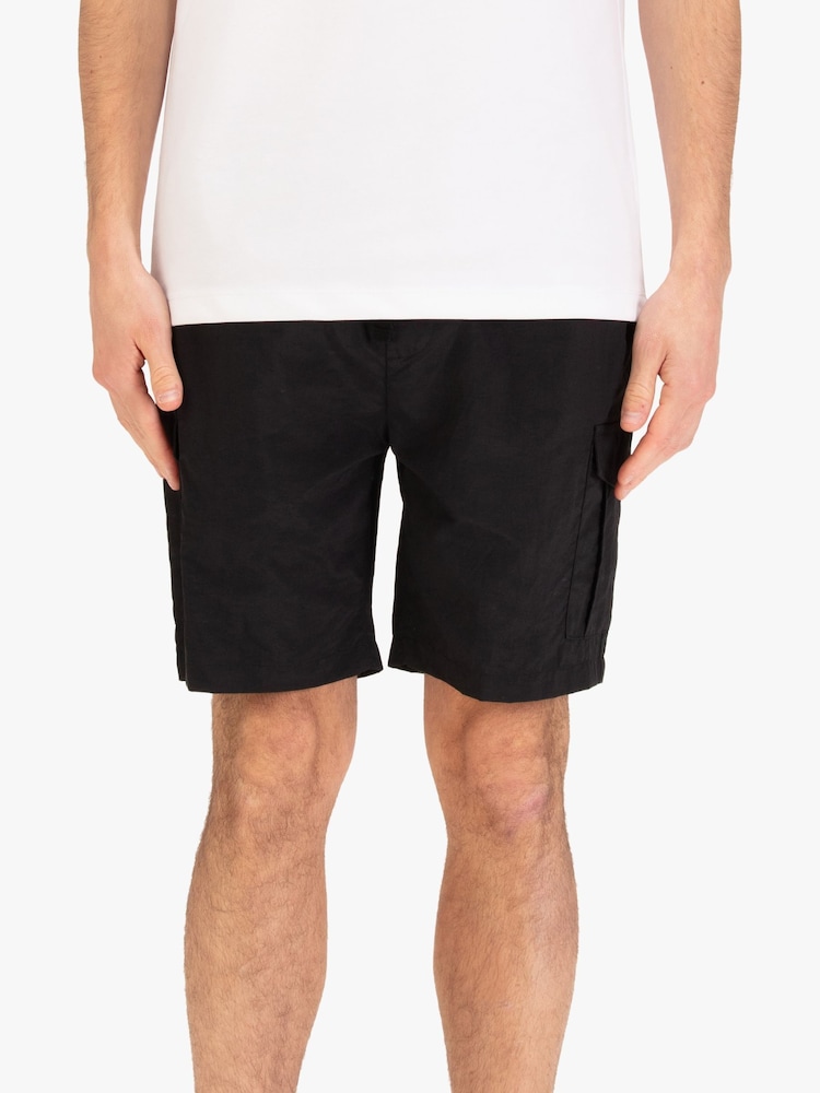 Luke 1977 Black Techshort Black Cargo Shorts - Image 1 of 7