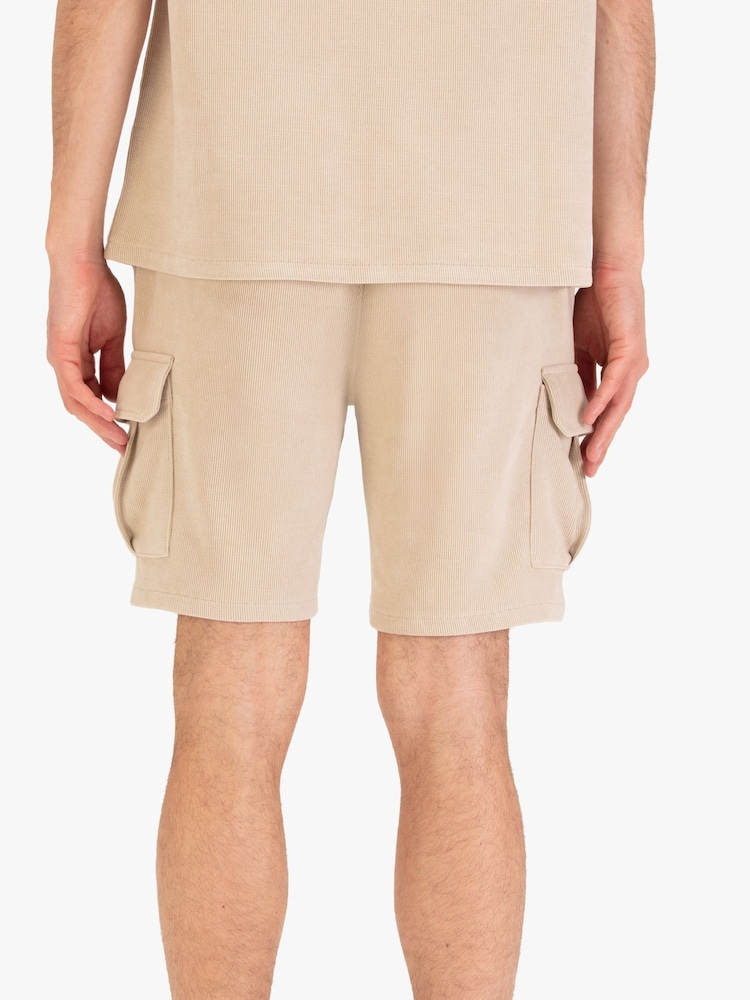 Luke 1977 Cream Omar Stone Cargo Shorts - Image 2 of 7