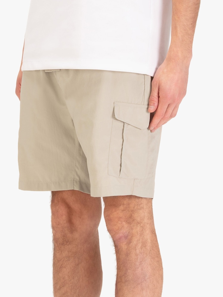 Luke 1977 Cream Techshort Stone Cargo Shorts - Image 1 of 7 Luke 1977 Cream Techshort Stone Cargo Shorts - Image 1 of 7