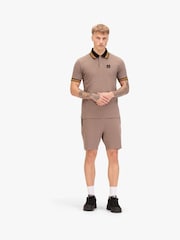 Luke 1977 Brown Makati Sanip Hardnut Polo Shirt and Short Set - Image 1 of 6