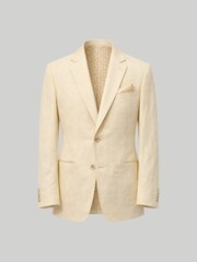 Harry Brown Yellow Slim Fit Single Breasted Linen Blend Suit Jacket - Image 7 of 9