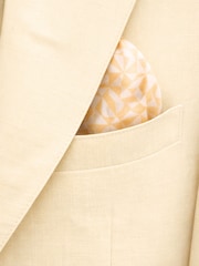 Harry Brown Yellow Slim Fit Single Breasted Linen Blend Suit Jacket - Image 9 of 9