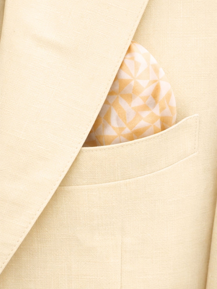 Harry Brown Yellow Slim Fit Single Breasted Linen Blend Suit Jacket - Image 9 of 9 Harry Brown Yellow Slim Fit Single Breasted Linen Blend Suit Jacket - Image 9 of 9
